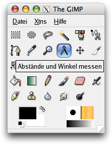 Das Werkzeug Maßband im Werkzeugfenster